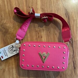 Valentino Vibrant Pink Crossbody with Gold Accents